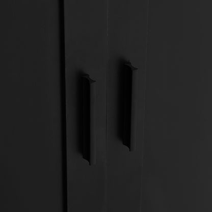 Black Storage Cabinet with Adjustable Shelf MDF Board