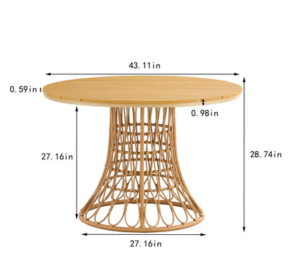 Outdoor Bamboo Dining Set (5 pcs)