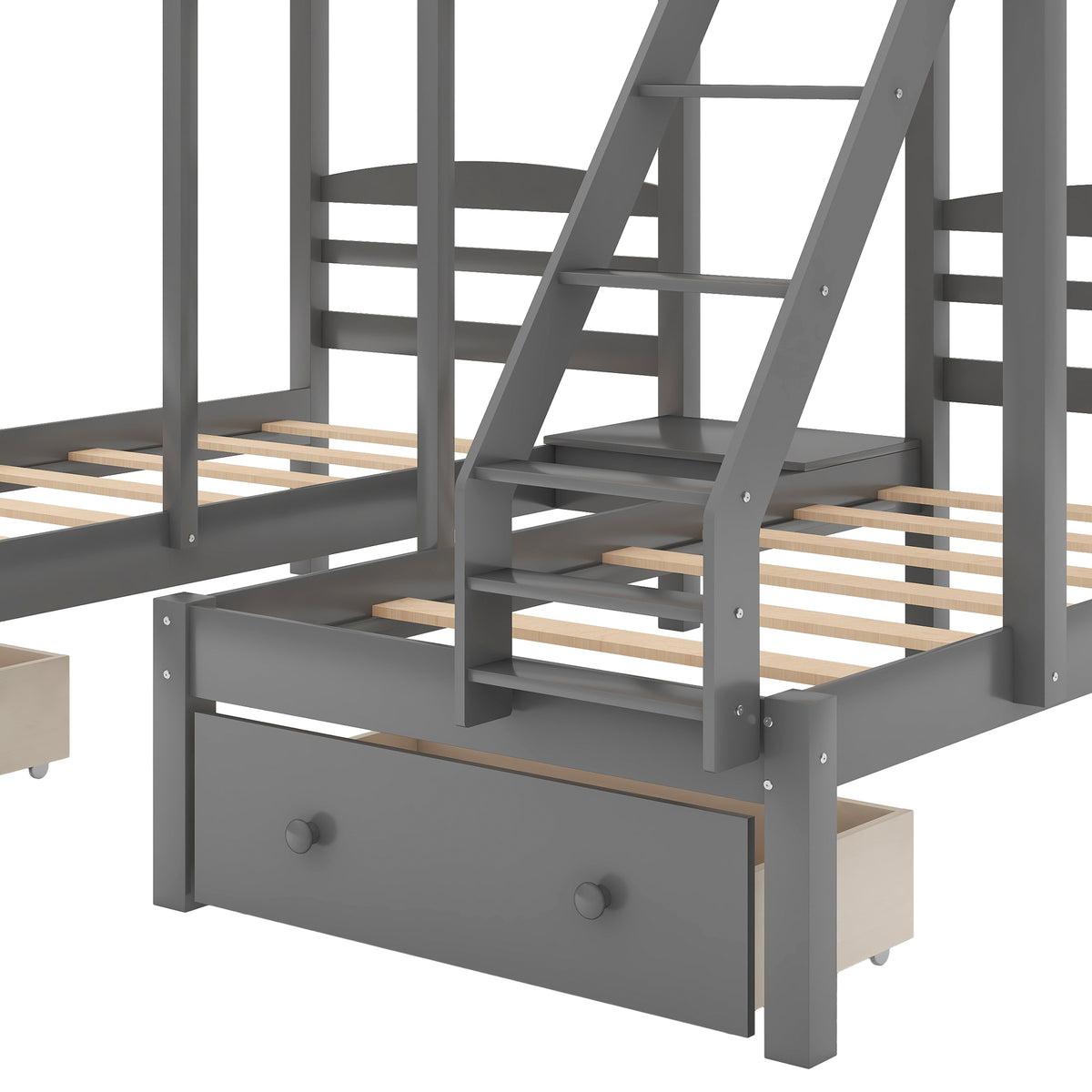 Full Triple Bunk Bed Gray