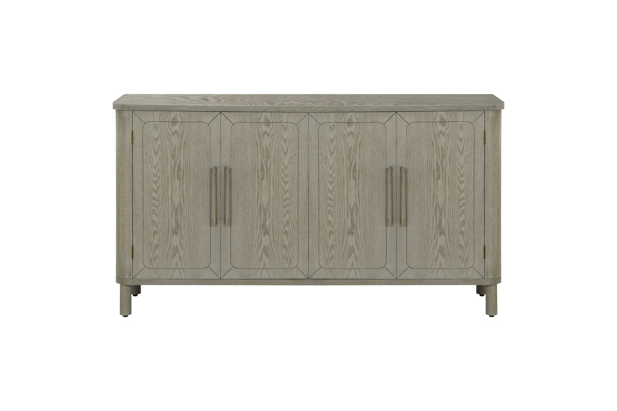 Four-Door Storage Cabinet with Curved Countertop