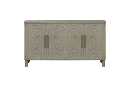 Four-Door Storage Cabinet with Curved Countertop