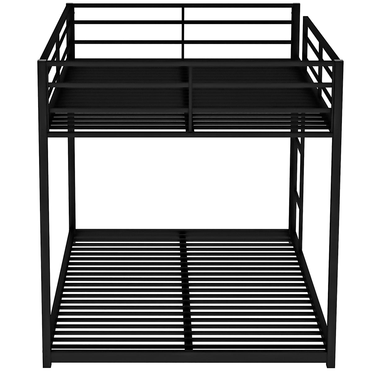 Full Metal Bunk Bed with Ladder Black