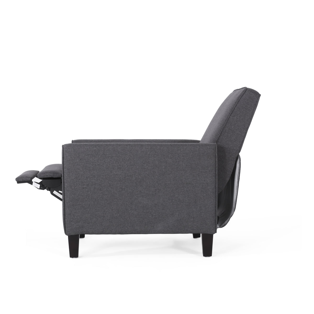 Smoke Fabric Push Back Recliner Gray