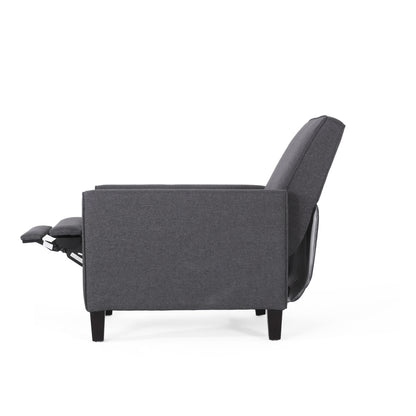 Smoke Fabric Push Back Recliner Gray
