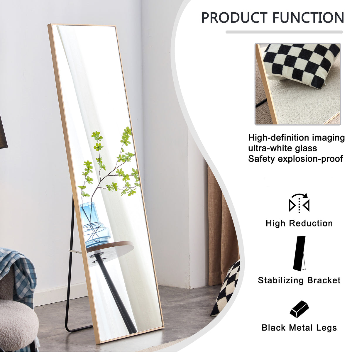 Solid Oak Vanity Mirror Set (3 pcs)