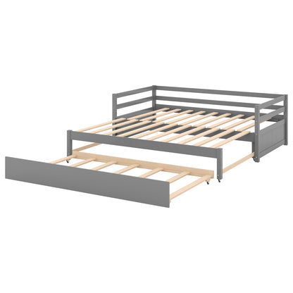 Twin or Double Trundle Daybed Gray
