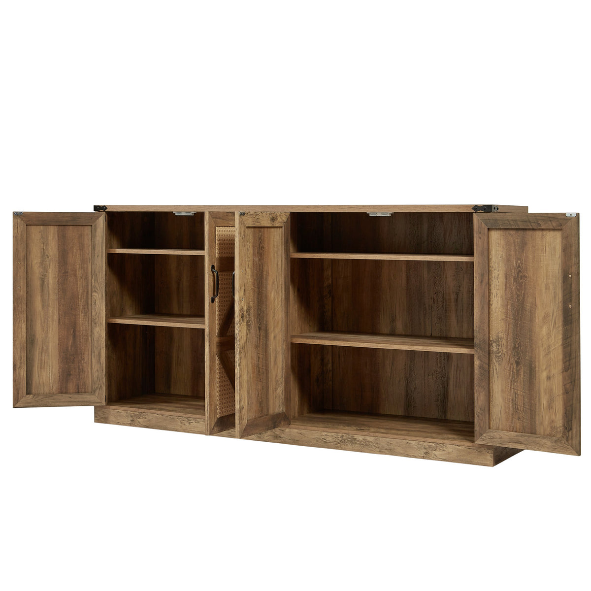 Rustic Oak 4-Door Sideboard