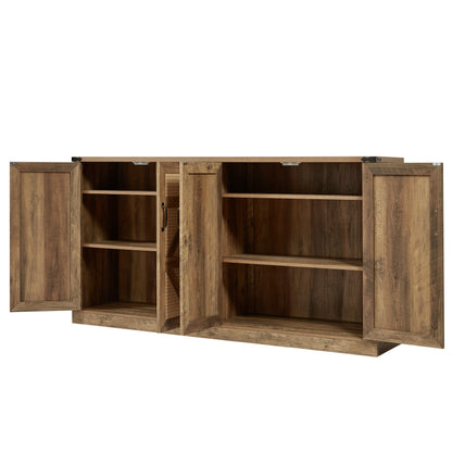 Rustic Oak 4-Door Sideboard