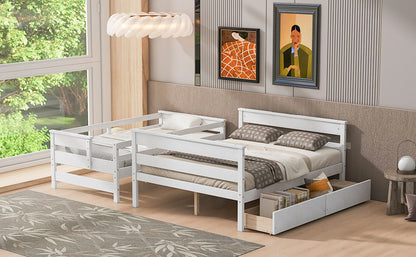 Twin over Full Bunk Bed White