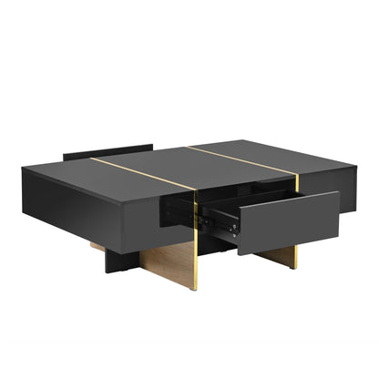 Modern Rectangular Sofa Table Black