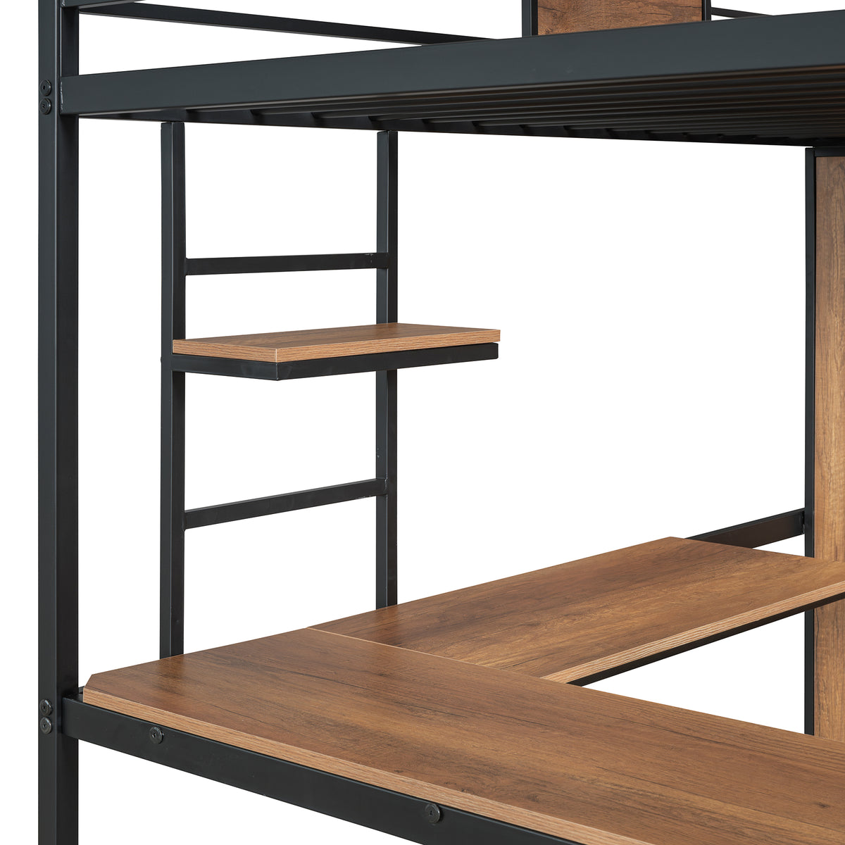 Twin Loft Bed with Desk Black