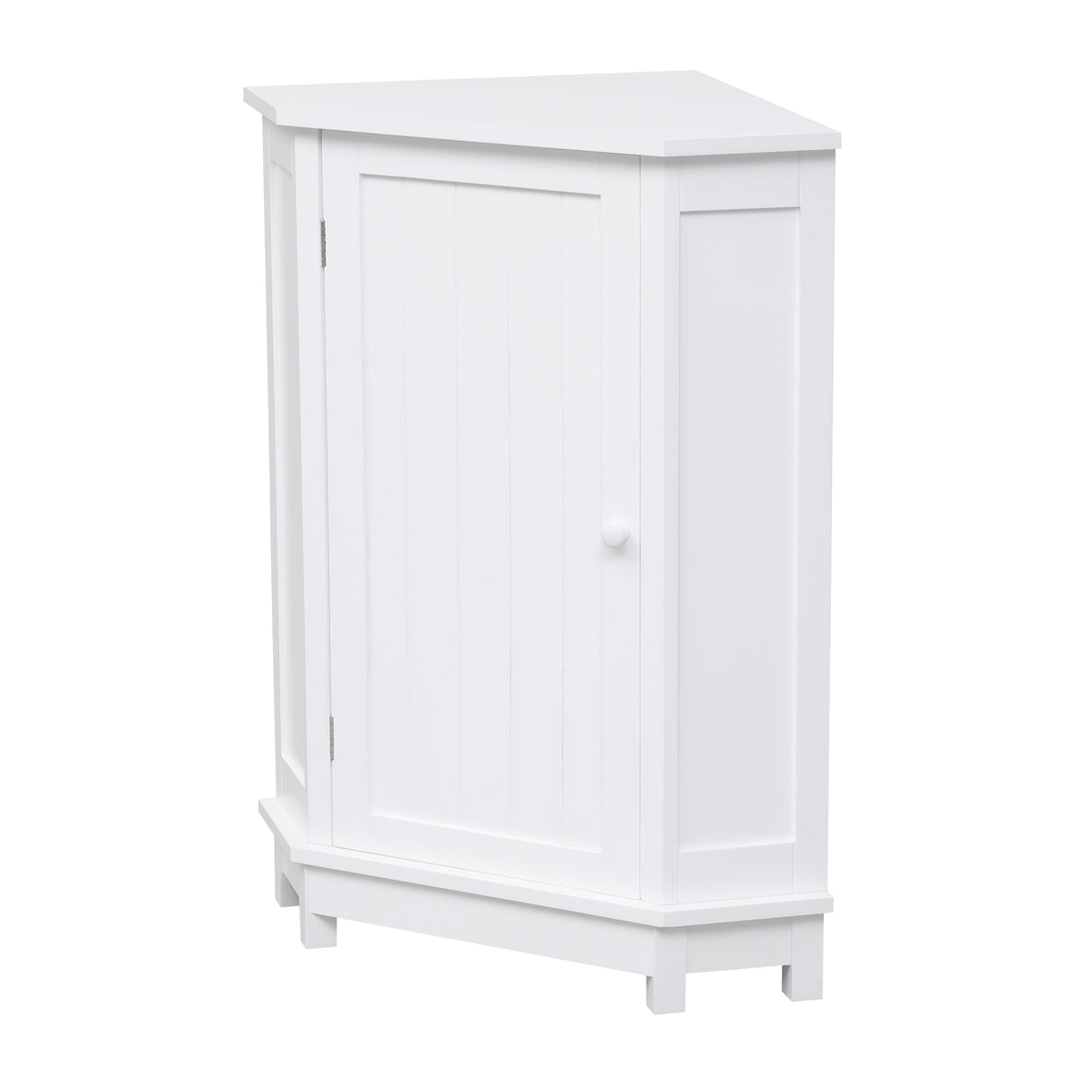 White Corner Bathroom Storage Cabinet Adjustable Shelves
