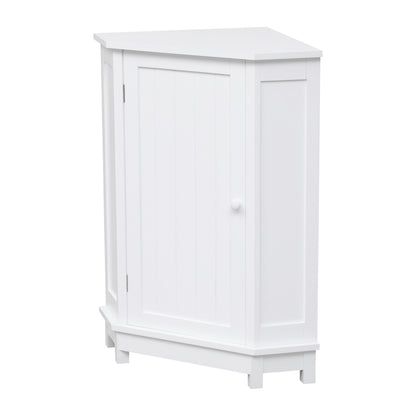 White Corner Bathroom Storage Cabinet Adjustable Shelves