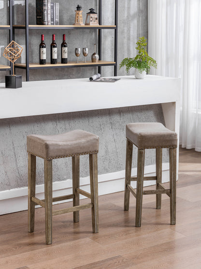 Farmhouse Island Bar Stools Gray