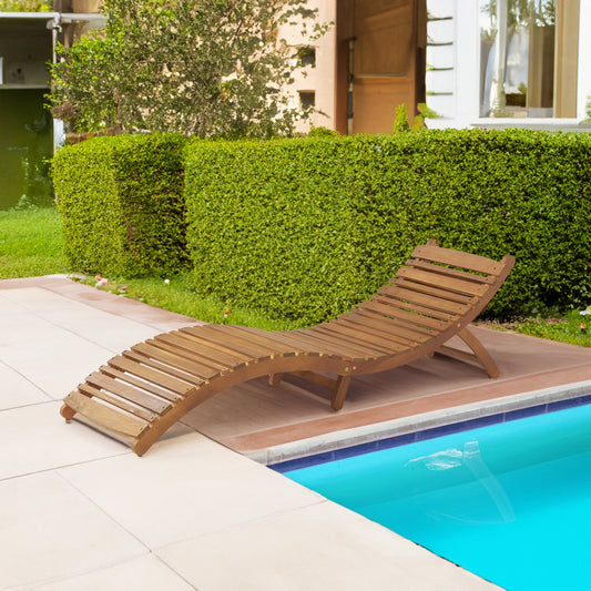 Lahaina Foldable Chaise Lounge – Natural Wood