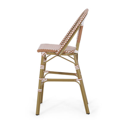 Aluminum Wicker Bar Stool Set of 2