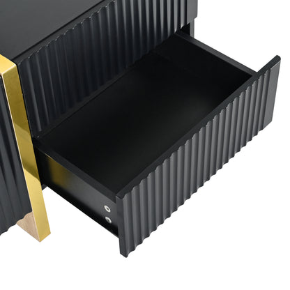 Luxury Fluted TV Stand Black