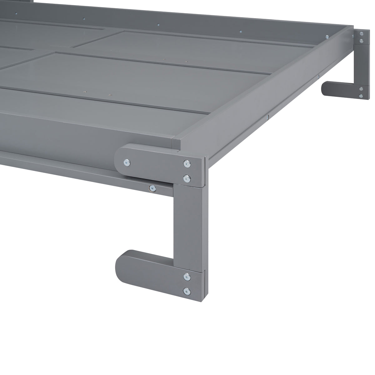 Queen Murphy Bed with Storage Gray