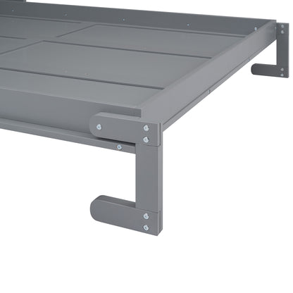 Queen Murphy Bed with Storage Gray
