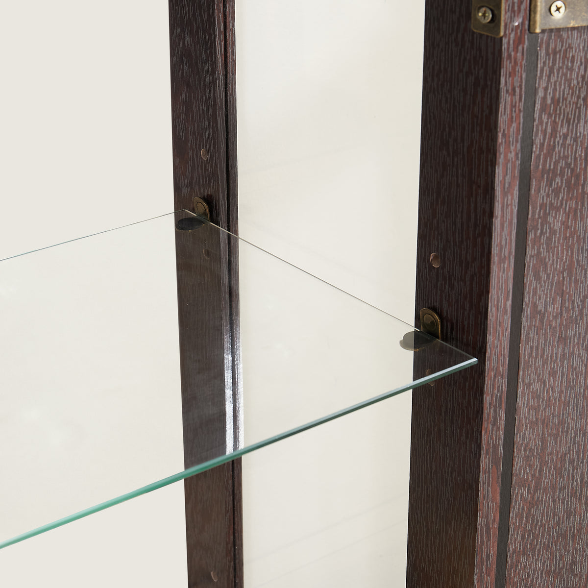 Dual Door Curio Display Cabinet with LED Lights Cherry