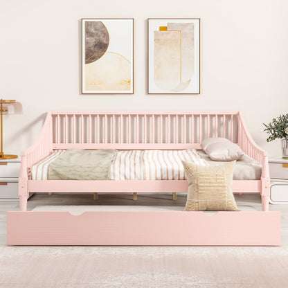 Full Daybed with Trundle Pink Finish