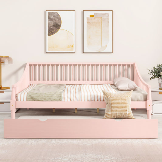 Full Daybed with Trundle Pink Finish