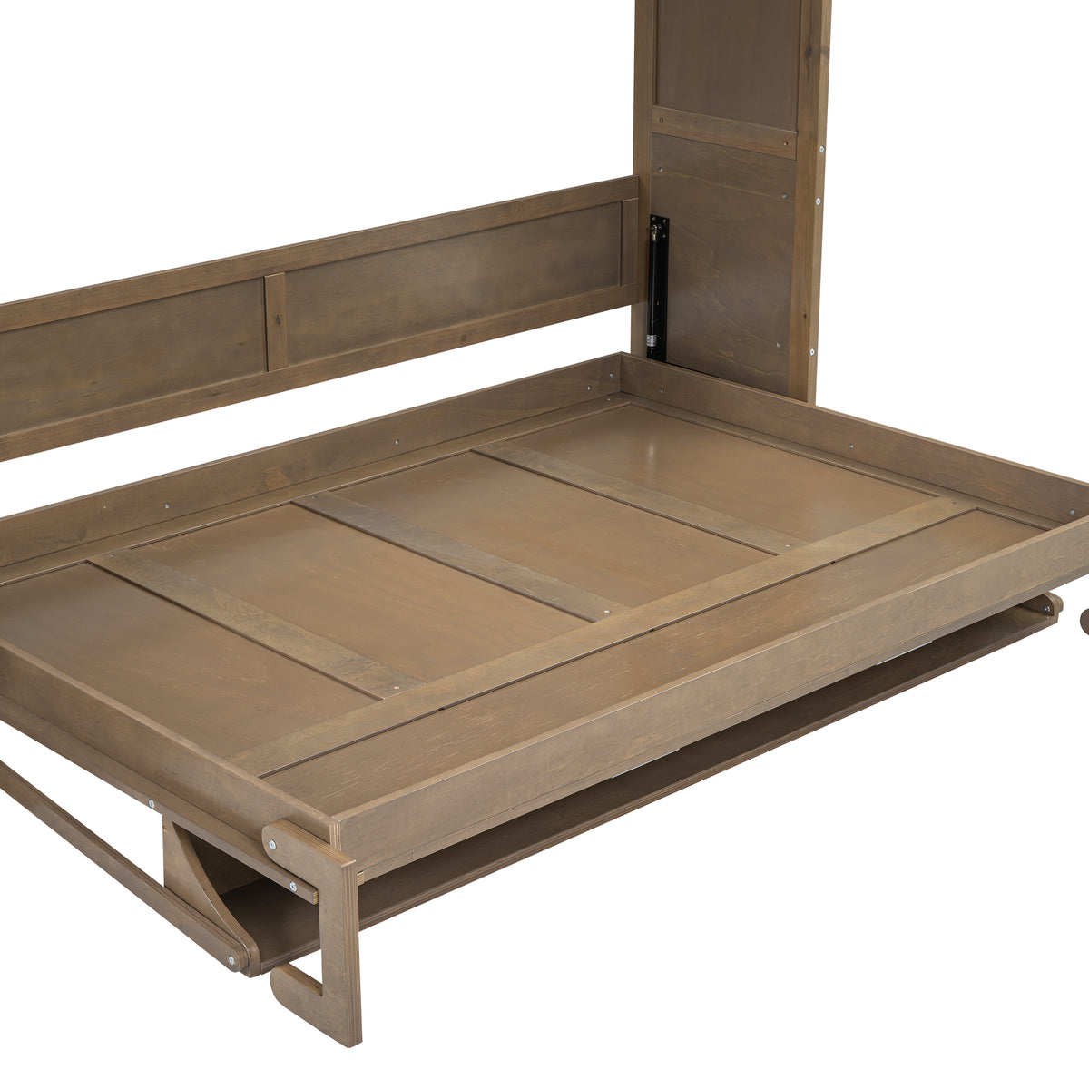 Antique Grey Murphy Bed with Storage Drawers