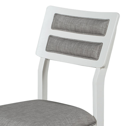 6-Piece Dining Set with Bench White and Gray