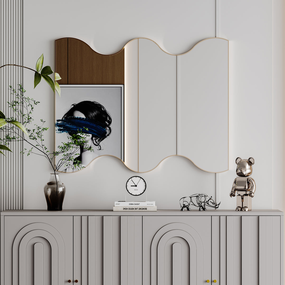 30x35” Rectangular Wall Mirror – Black Frame
