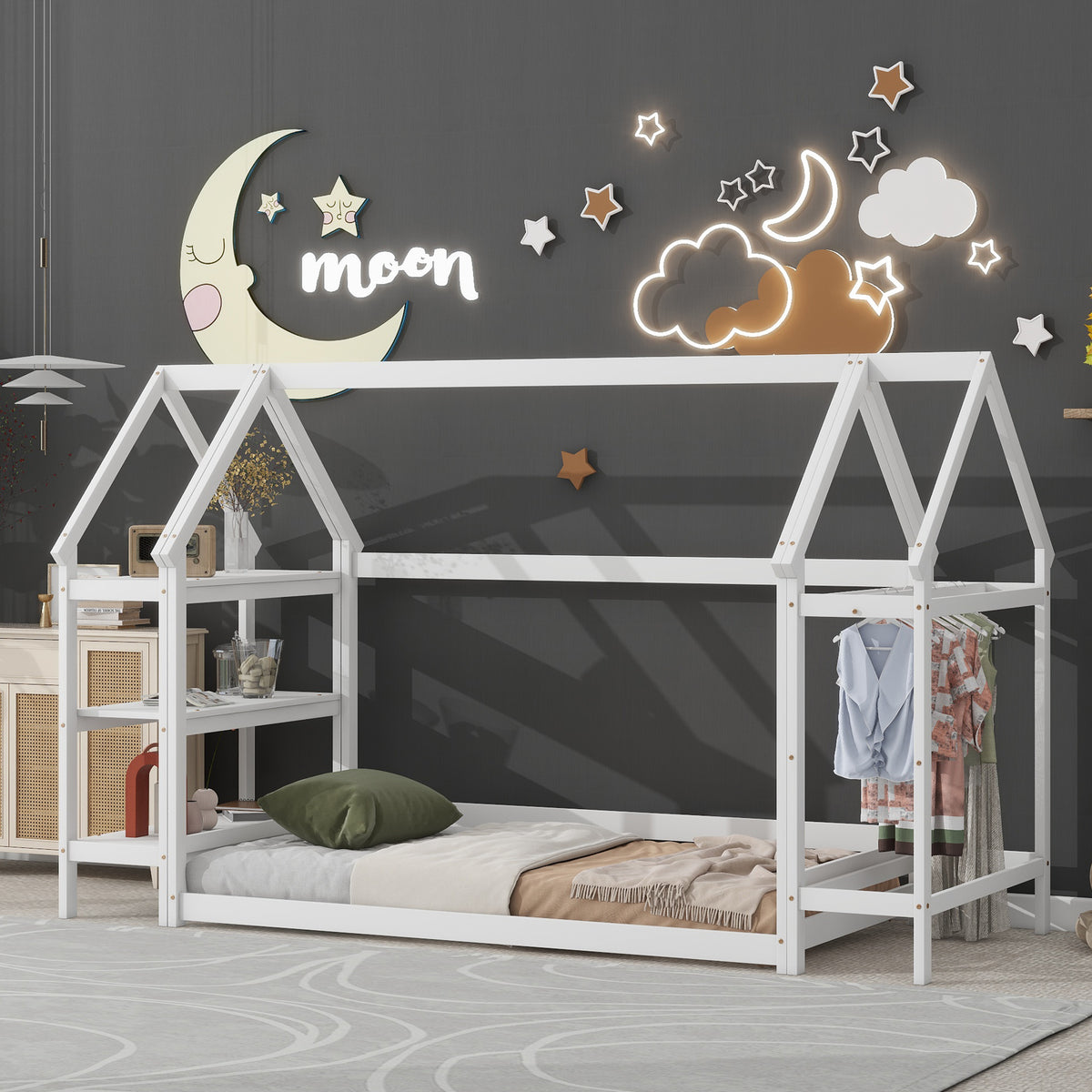 Twin House Bed White