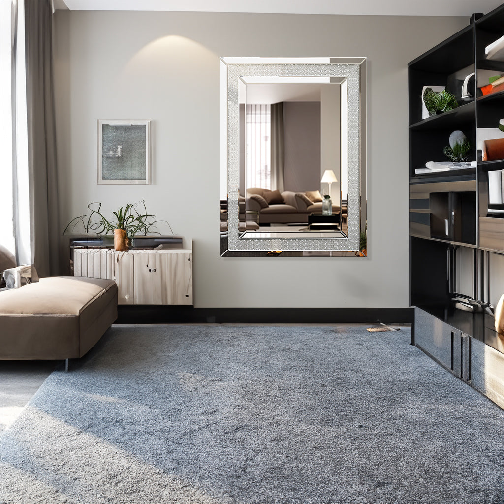 Large Wall Mirror – Decorative Silver Frame