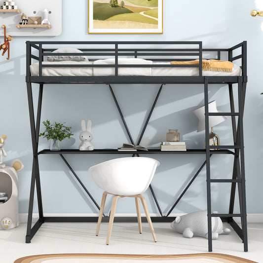 Twin Loft Bed Black