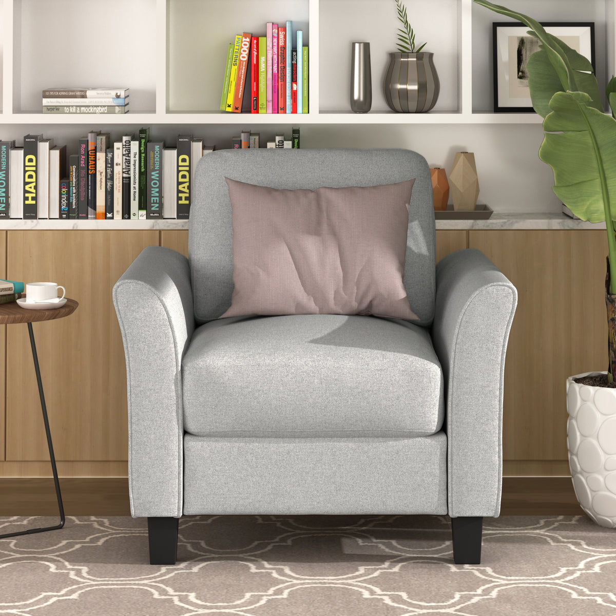 Contemporary Armrest Sofa – Light Gray