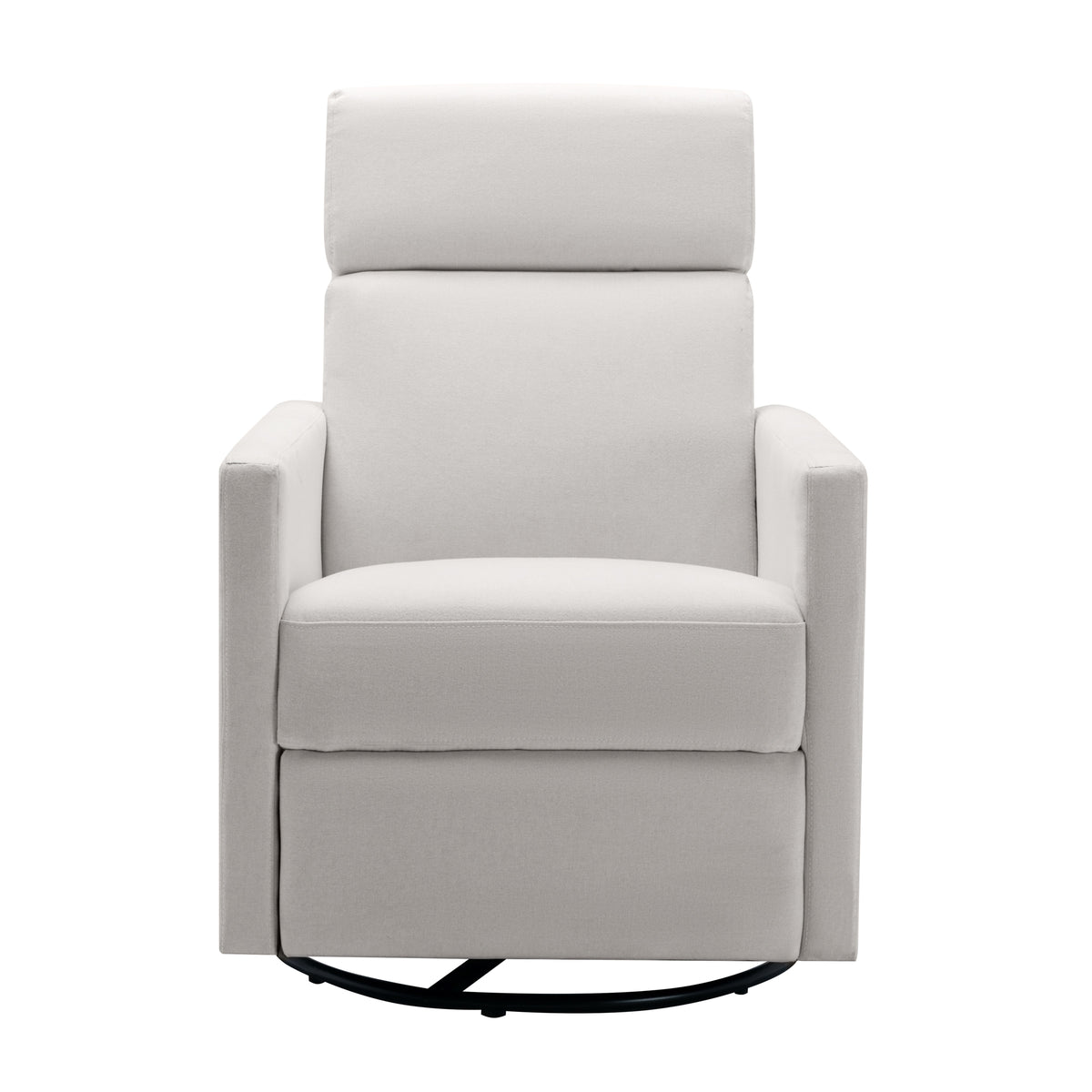 Beige Modern Upholstered Rocker Recliner Chair