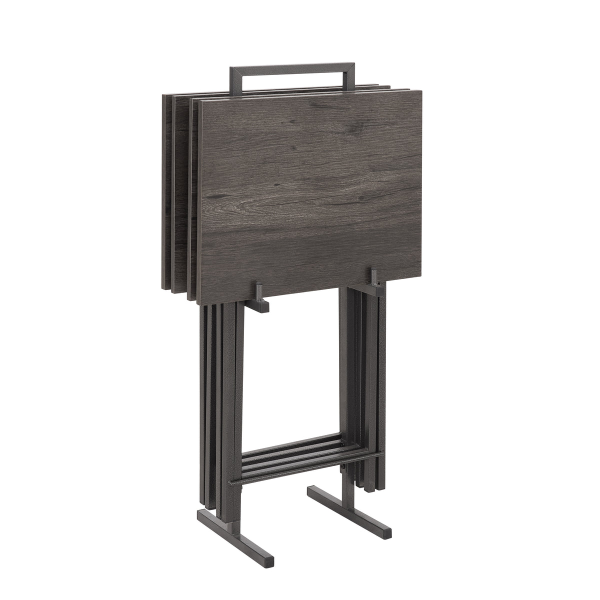 Compact Folding Snack Table Set – Gray