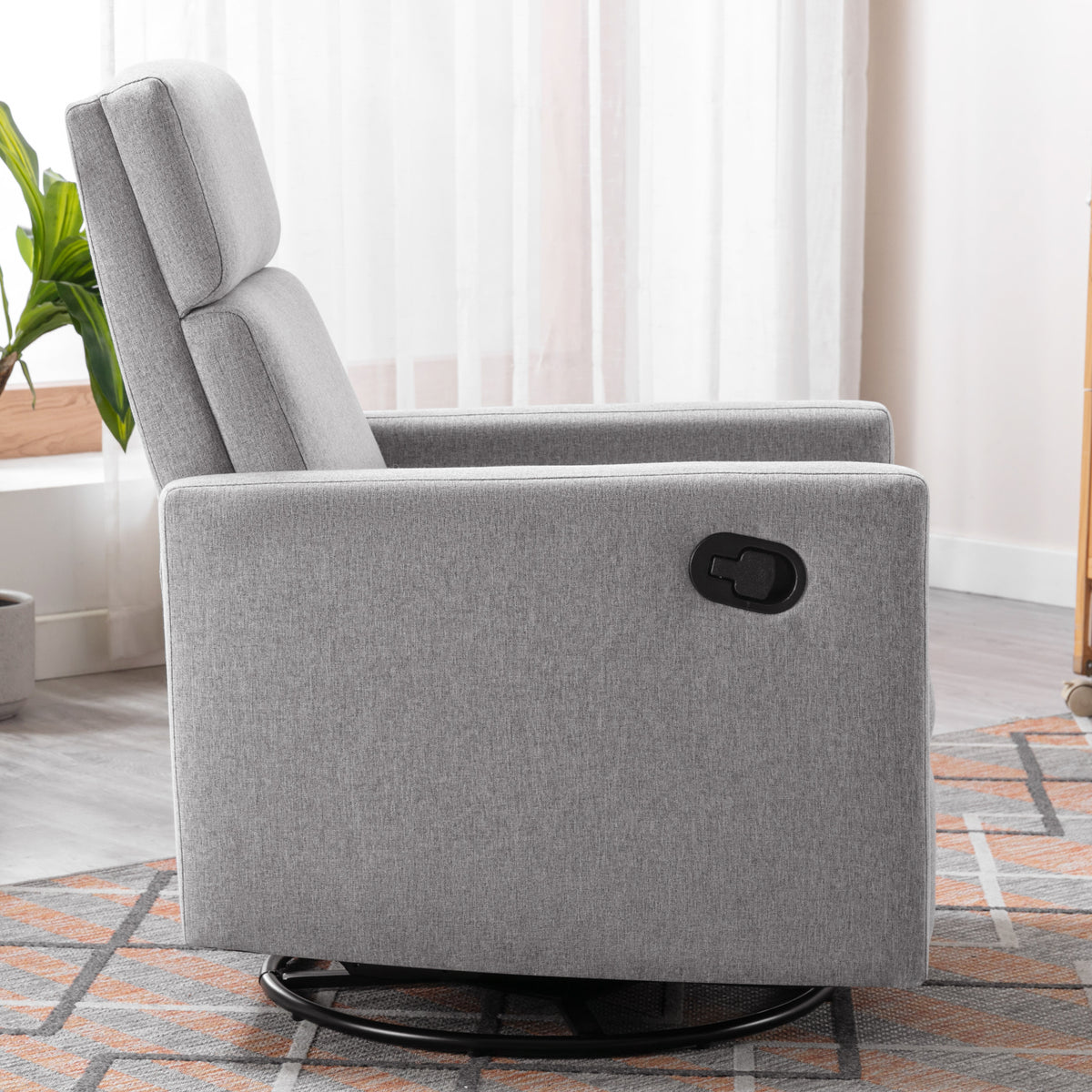 Upholstered Rocker Chair Gray