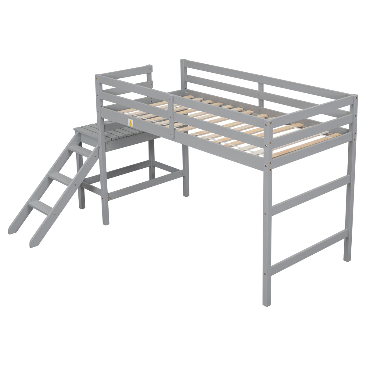 Twin Loft Bed Gray