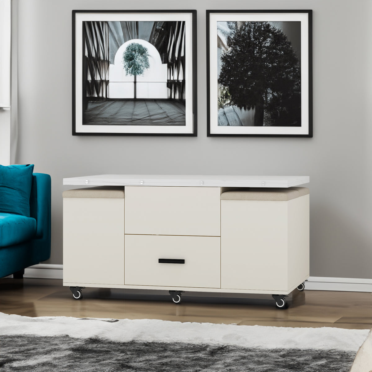 Modern Lift-Top Coffee Table – Expandable Design