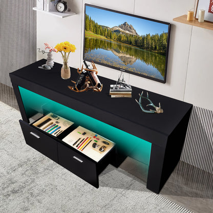 LED TV Stand with Storage White