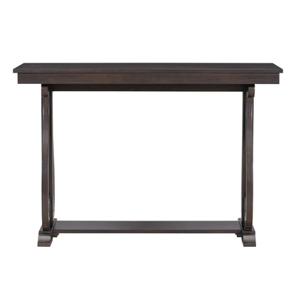 Rustic 48” Wood Console Table – Espresso