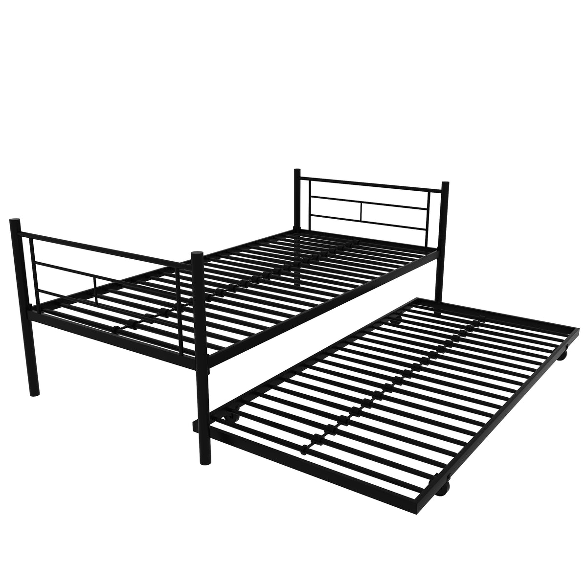 Twin Bunk Bed with Trundle Reinforced Frame