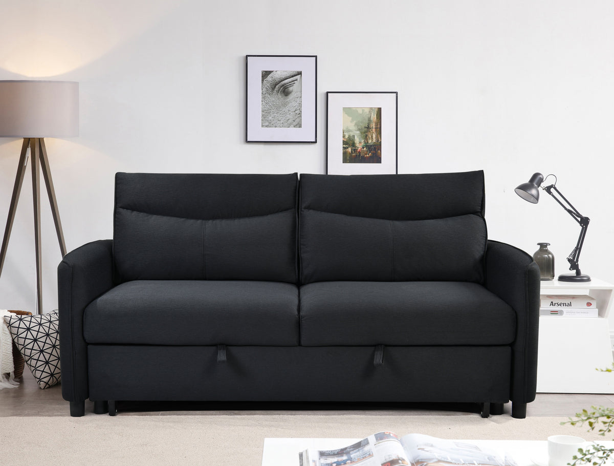 Convertible Sofa Bed with Pullout Black