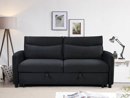 Convertible Sofa Bed with Pullout Black