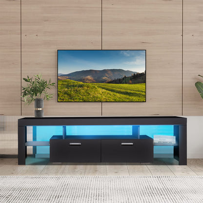 LED TV Stand with Storage White