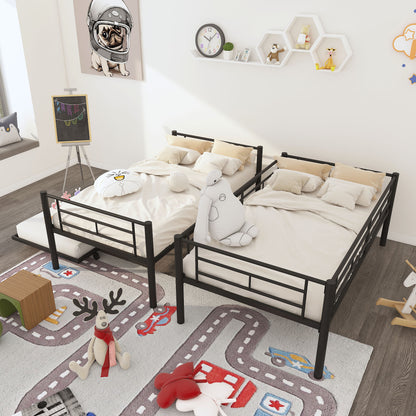 Twin Bunk Bed with Trundle Reinforced Frame