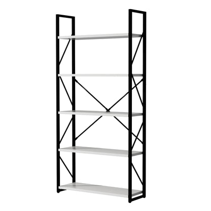 White 5-Tier Open Display Bookshelf