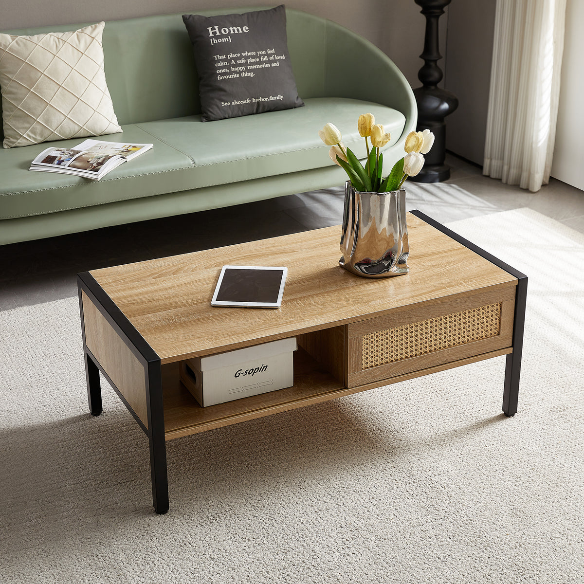 Rattan Coffee Table – Modern Natural Weave