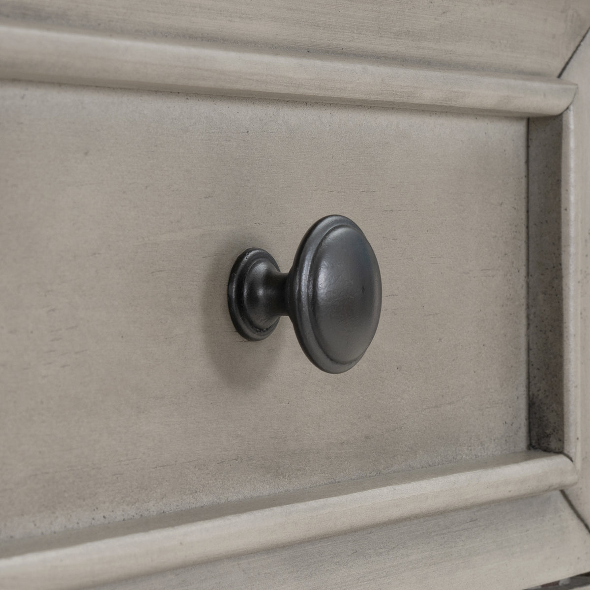 Gray Wood Console Table with Drawers