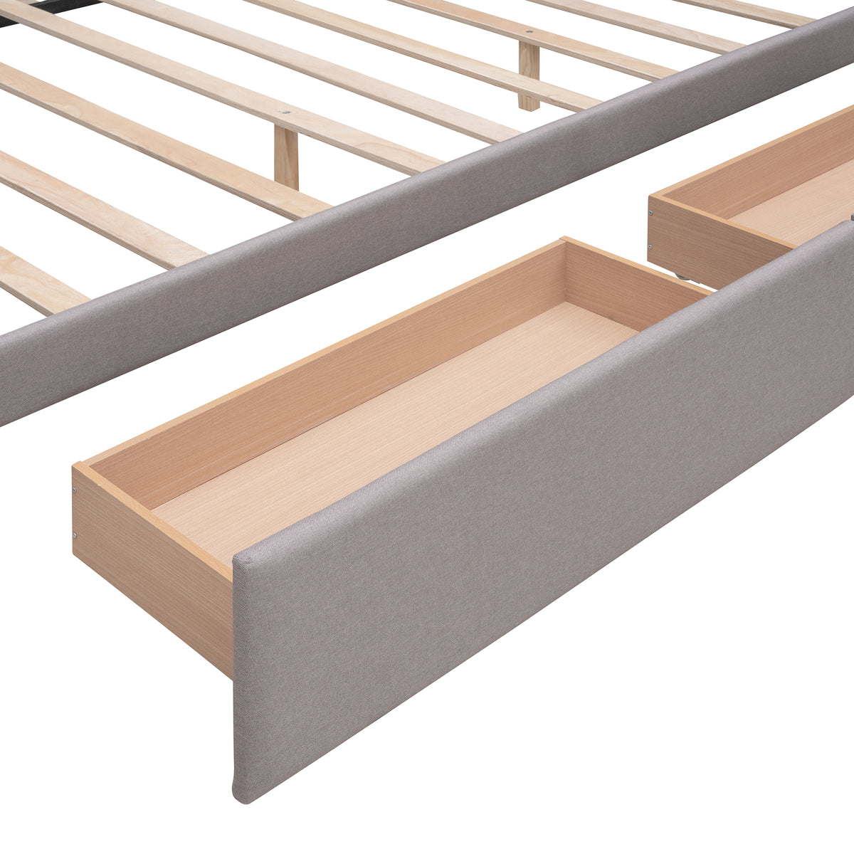 Upholstered Platform Bed Queen Light Gray