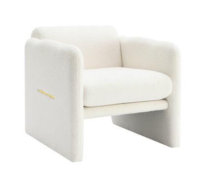 Wavy Armrest Accent Chair Teddy Cloth